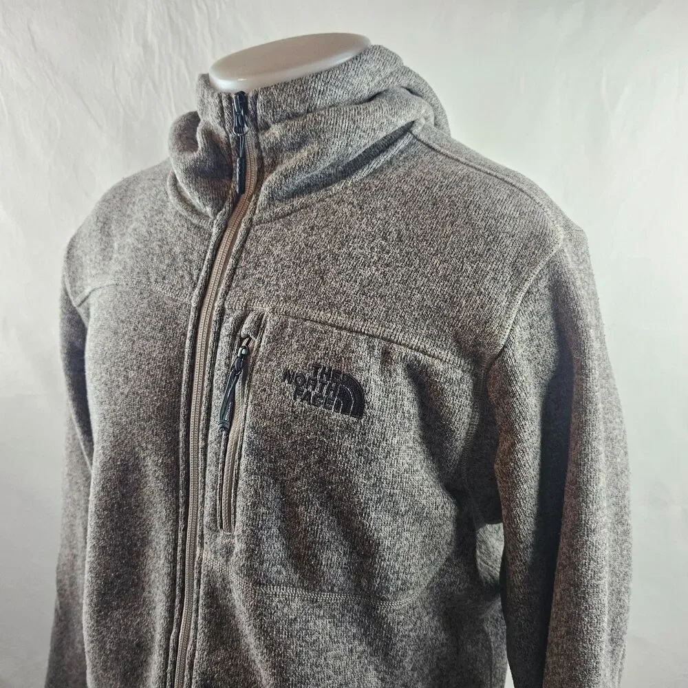 The North Face Hoodie Mens Large Beige Full Zip Jacket Gordon Lyons Fleece Heavy